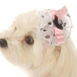 Dog Hair Bow Puppy Designer Head Hair Piece or Use on Collar by Doggie D…